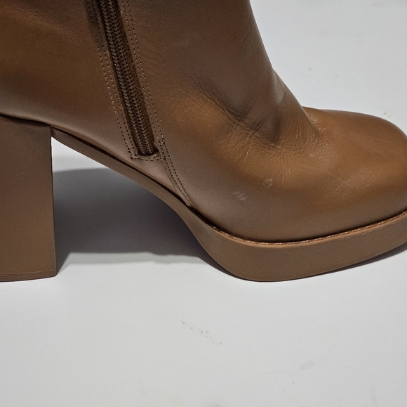 Gianni Bini Brown Leather Platform Ankle Booties Size 10M NWT - Picture 8 of 8